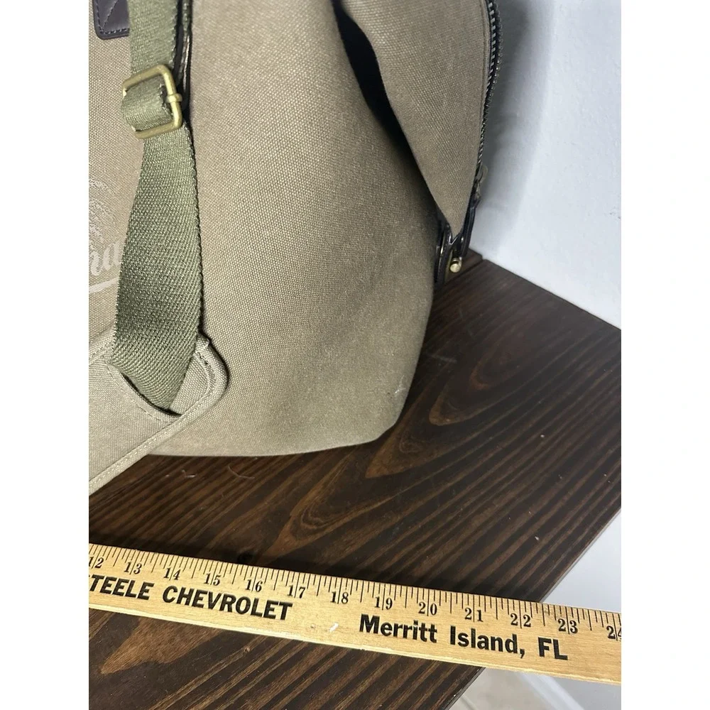 Tommy Bahama Canvas Duffle Bag Weekender Brown Travel Shoulder Carry On Luggage